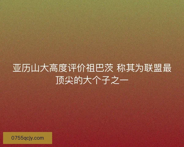 亚历山大高度评价祖巴茨 称其为联盟最顶尖的大个子之一