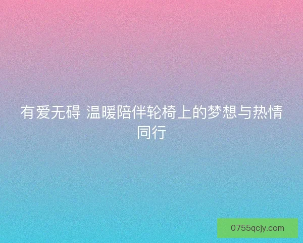 有爱无碍 温暖陪伴轮椅上的梦想与热情同行